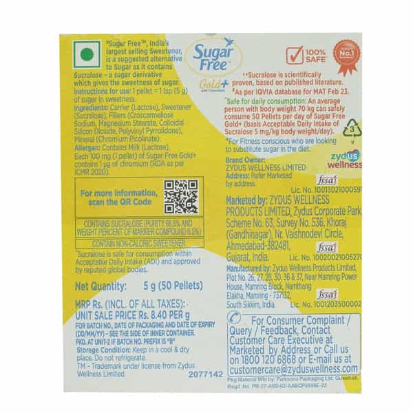 Sugar Free Gold Plus Sweetener Bottle Of 50 Pellets