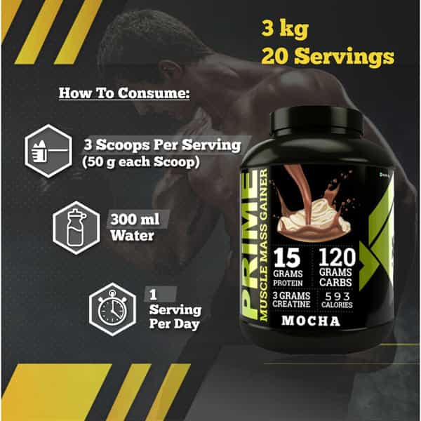 Bigflex Prime Mass Gainer (Mocha) (3 Kg)