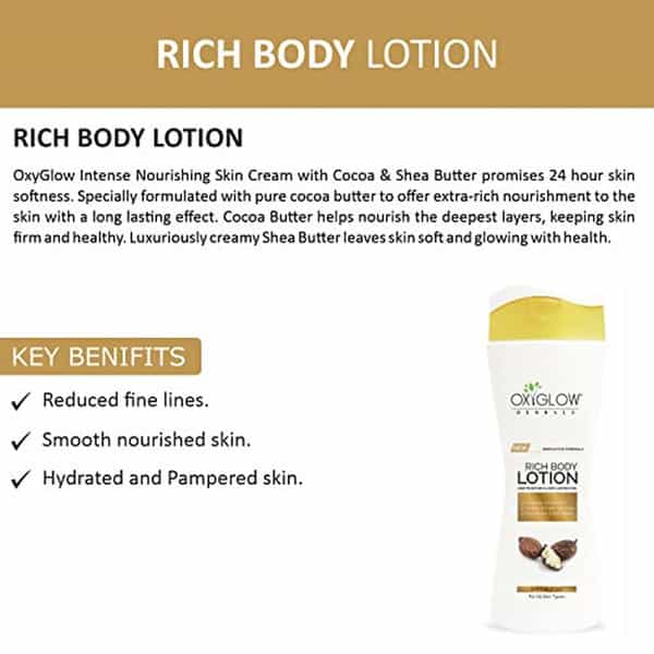 Oxyglow Herbals Rich Body Lotion Enriched With Shea Butter 200 Ml (Pack Of 1)