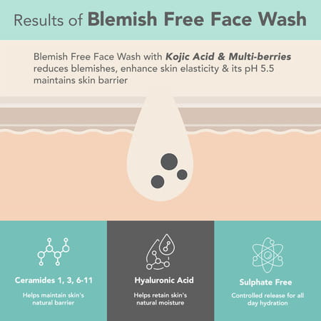 Lotus Dermabotanics Kojic Acid + Multi Berry Blemish Free Facewash | For Sensitive Skin | 100g