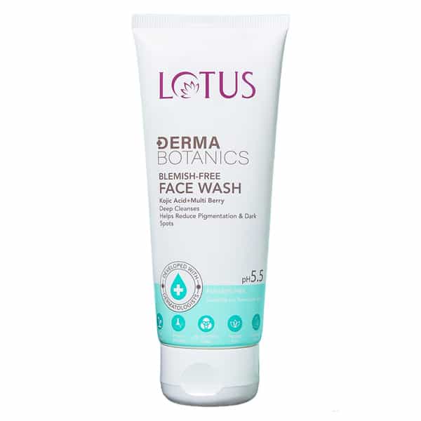 Lotus Dermabotanics Kojic Acid + Multi Berry Blemish Free Facewash | For Sensitive Skin | 100G