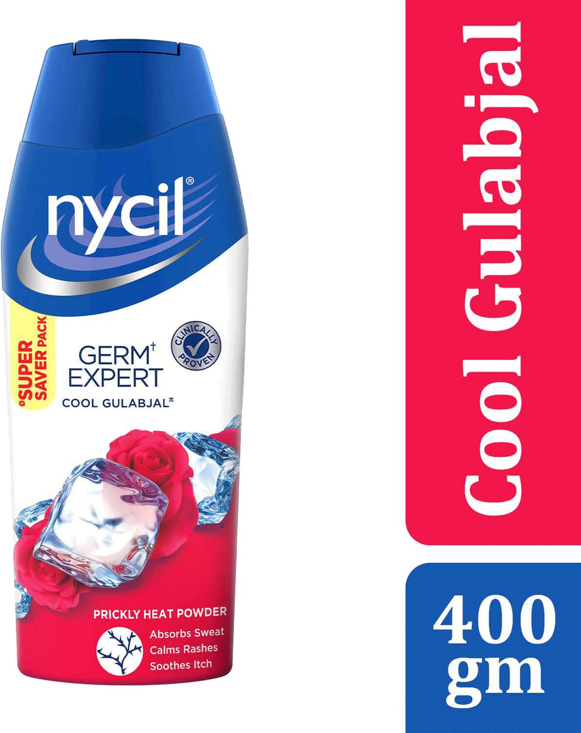 NYCIL COOL GULABJAL PRICKLY HEAT TALCUM POWDER | 400G
