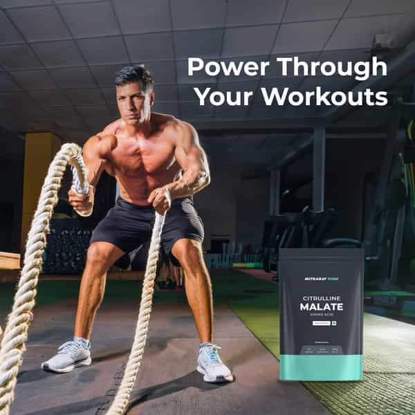 Nutrabay Pure 100% Citrulline Malate Powder | Pre Workout Supplement|Unisex - 100G | Unflavoured