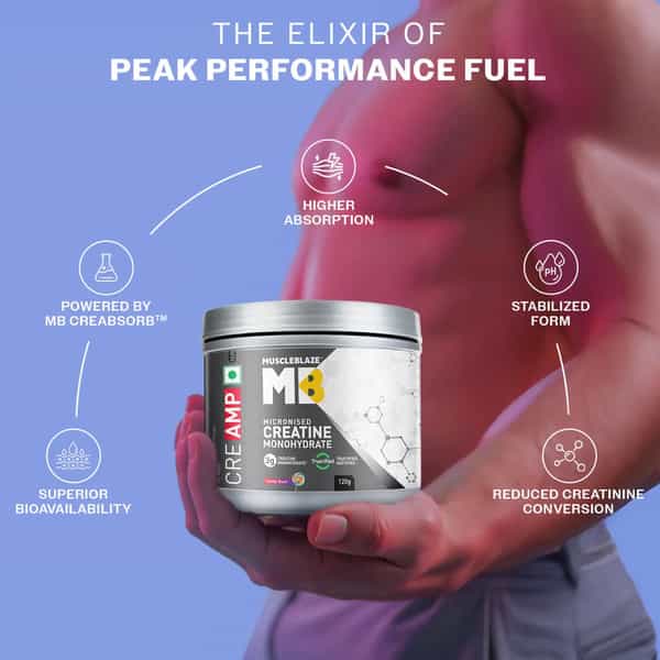 Muscleblaze Micronised Creatine Monohydrate Creamp Powder | Candy Rush (30 Servings | 120G)