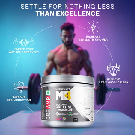 Muscleblaze Micronised Creatine Monohydrate Creamp Powder | Candy Rush (30 Servings | 120G)
