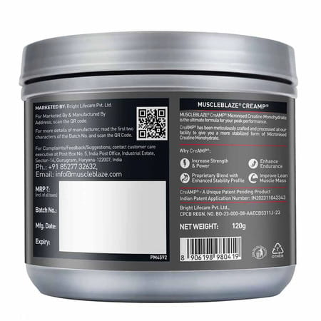 Muscleblaze Micronised Creatine Monohydrate Creamp Powder | Candy Rush (30 Servings | 120G)