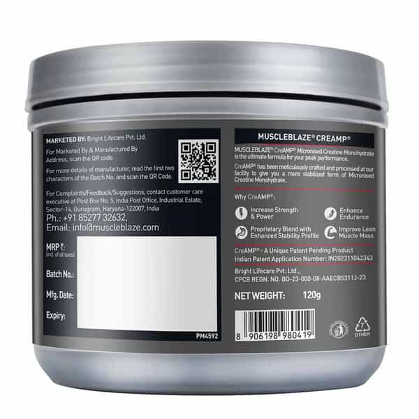 Muscleblaze Micronised Creatine Monohydrate Creamp Powder | Candy Rush (30 Servings | 120G)