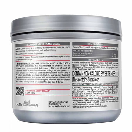 Muscleblaze Micronised Creatine Monohydrate Creamp Powder | Candy Rush (30 Servings | 120G)