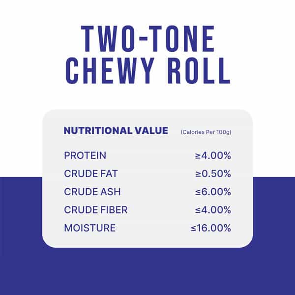 Snackers Non Rawhide Chews Two Tone Chewy Roll Dog Treats | 225 G
