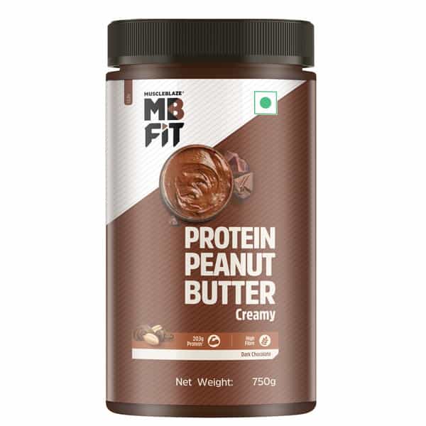 Muscleblaze High Protein Peanut Butter | Creamy | 27 G Protein | Dark Chocolate Spread | 750 G