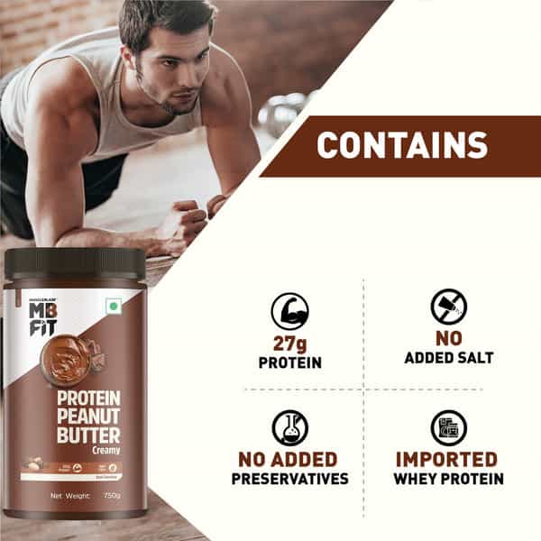 Muscleblaze High Protein Peanut Butter | Creamy | 27 G Protein | Dark Chocolate Spread | 750 G