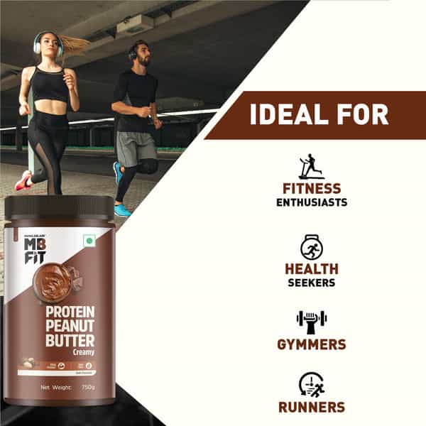 Muscleblaze High Protein Peanut Butter | Creamy | 27 G Protein | Dark Chocolate Spread | 750 G