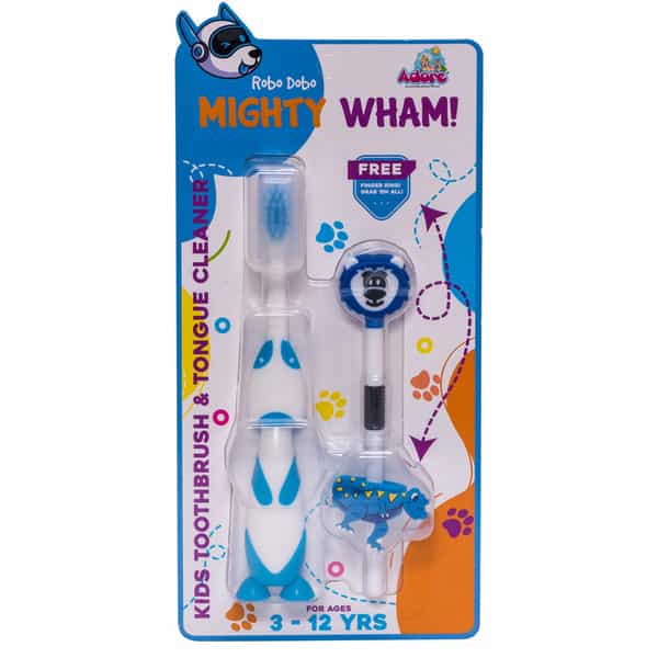 Mighty Wham Robo Dobo Kids Toothbrush With Tongue Cleaner