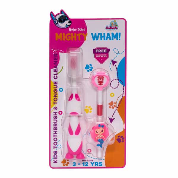 Mighty Wham Robo Dobo Kids Toothbrush With Tongue Cleaner