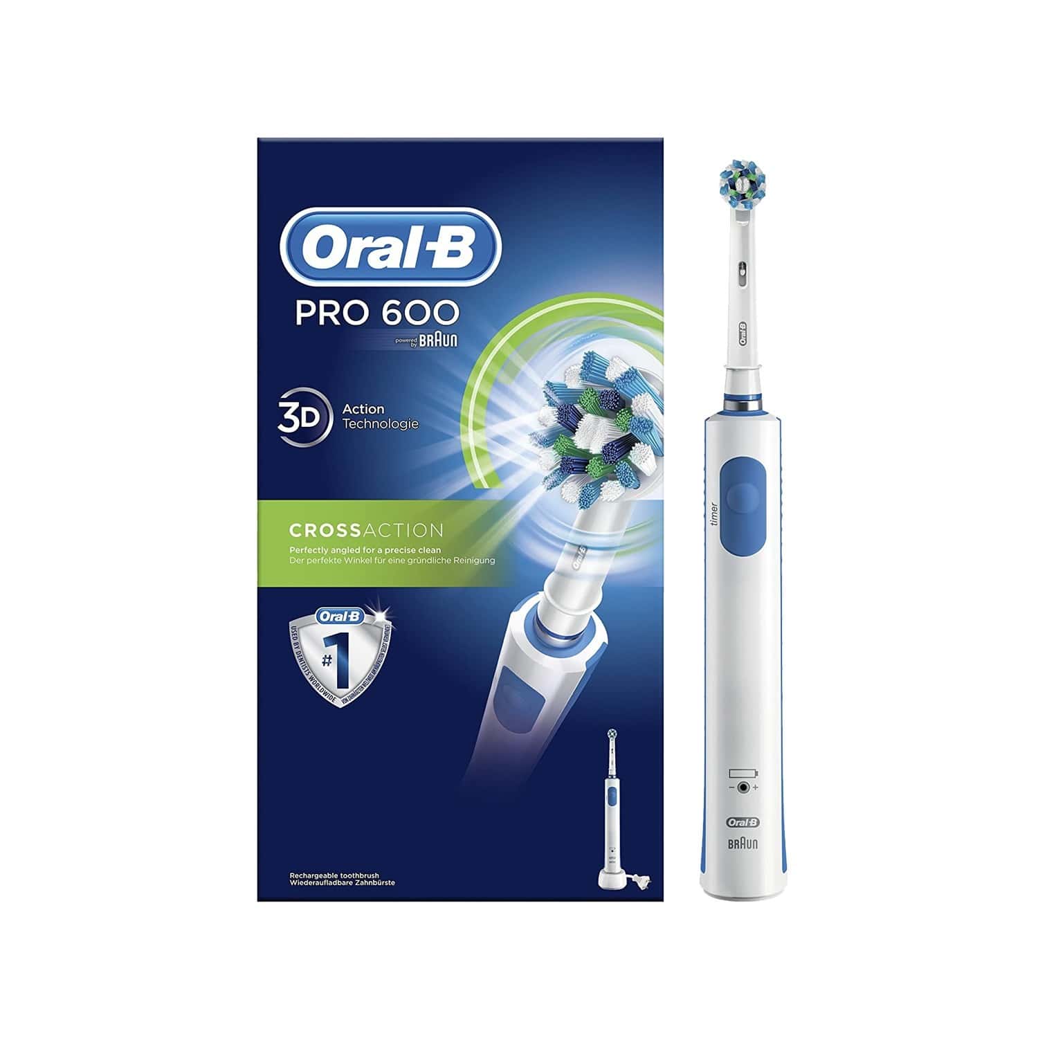 Buy ORALB PRO 600 CROSS ACTION ELECTRIC RECHARGEABLE TOOTHBRUSH 1 Online & Get Upto 60 OFF