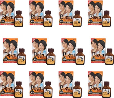 Bigen Powder Hair Color | Black Brown N20 (6g | Pack Of 12)