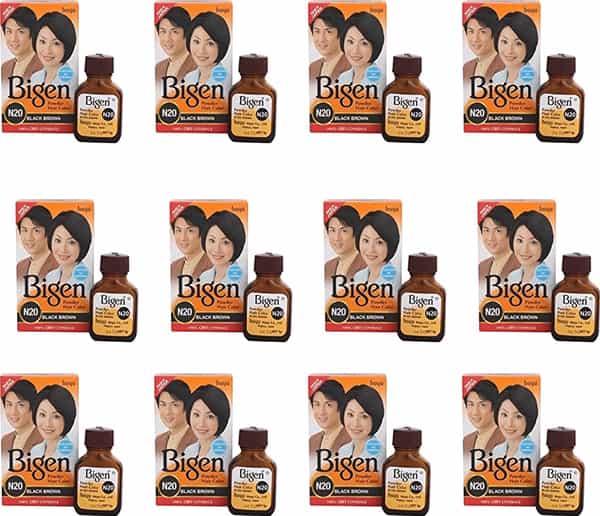 Bigen Powder Hair Color | Black Brown N20 (6G | Pack Of 12)