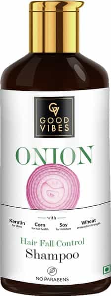 Good Vibes Onion Hairfall Control Shampoo With Keratin For Shine Corn - 300 Ml