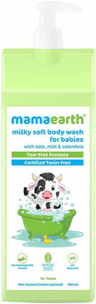 Mamaearth Milky Soft Body Wash For Babies With Oats Milk And Calendula 400 Ml