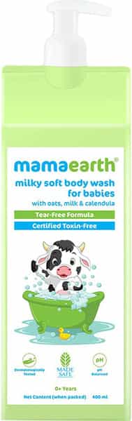 Mamaearth Milky Soft Body Wash For Babies With Oats Milk And Calendula 400 Ml