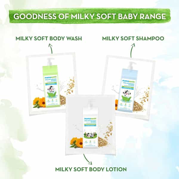 Mamaearth Milky Soft Body Wash For Babies With Oats Milk And Calendula 400 Ml