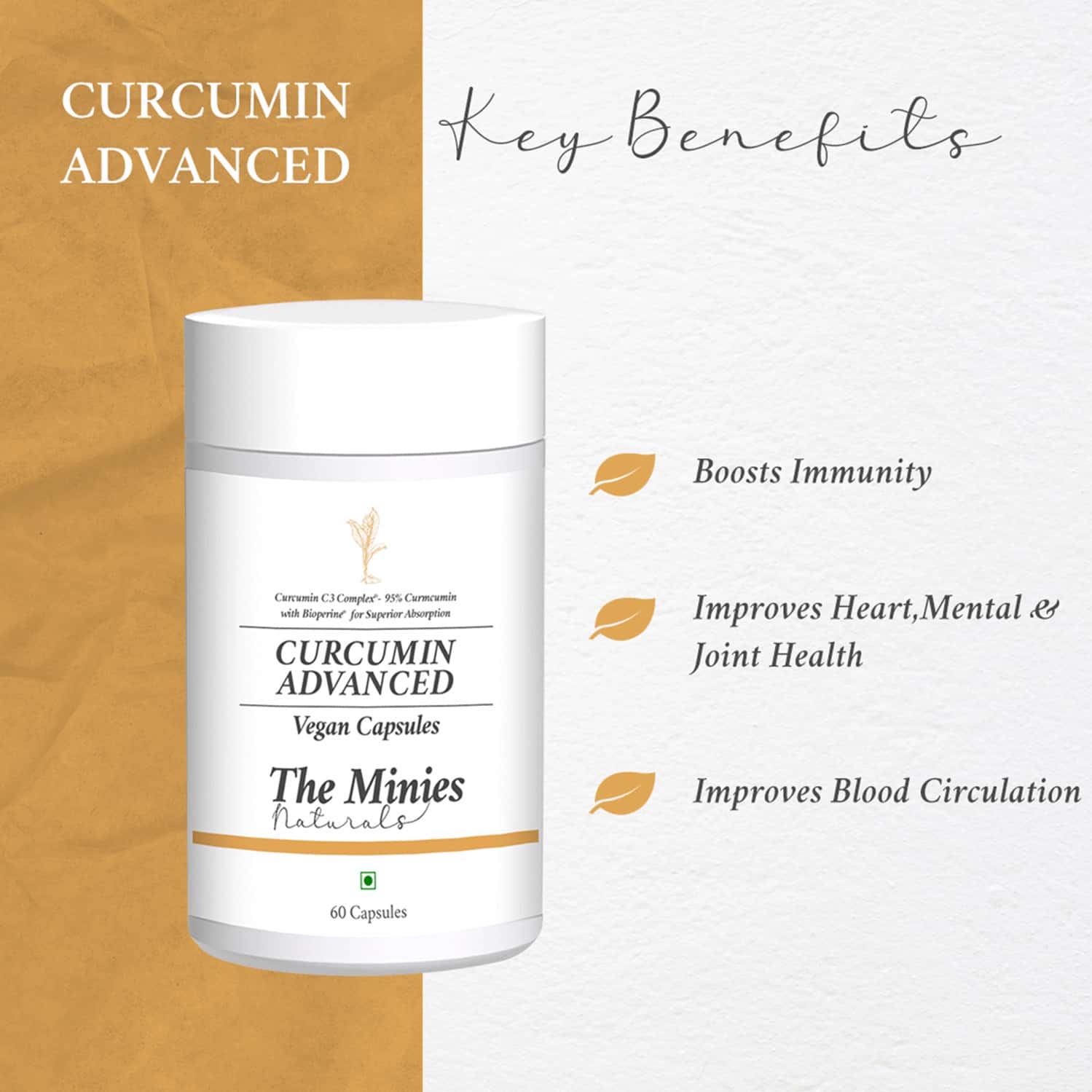 Buy MINIES NATURALS FENUGREEK OIL & CURCUMIN VEGAN CAPSULES Online