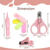Luvlap Baby Grooming Scissors & Nail Clipper Set/Kit Manicure Set 4Pcs Pink 0M+