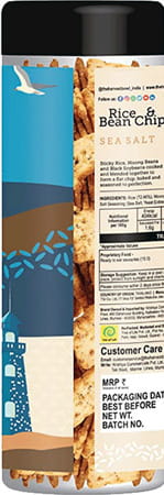 The Harvest Bowl Rice & Bean Chips - Sea Salt - - - Baked Chips/Snacks - 120 Gm
