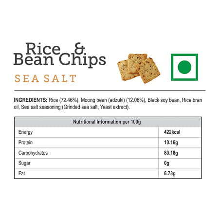 The Harvest Bowl Rice & Bean Chips - Sea Salt - - - Baked Chips/Snacks - 120 Gm