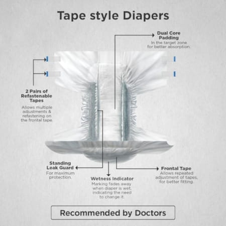 Friends Easy Adult Diapers 10 Count (L) Waist 75-145cm 29.53- 57.09 Inch