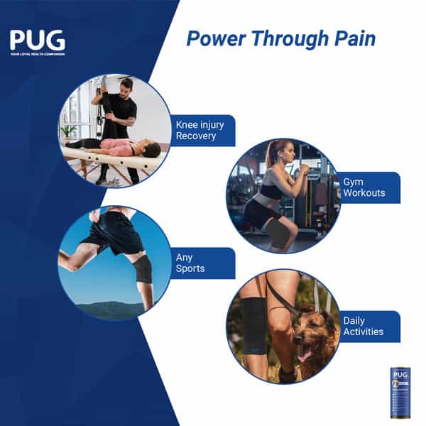 Pug Knee Support Ergonomically Designed For Indian Knee Size Small (S) Pack Of 1 Pair