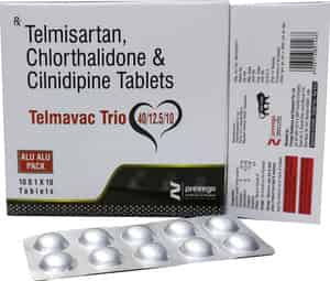 TELMAVAC TRIO 40/12.5/10MG STRIP OF 10 TABLETS