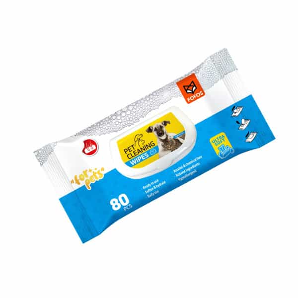 Fofos Pet Cleaning Wipes Unscented - 80Pcs
