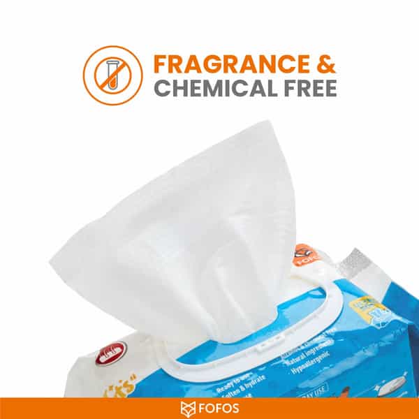 Fofos Pet Cleaning Wipes Unscented - 80Pcs