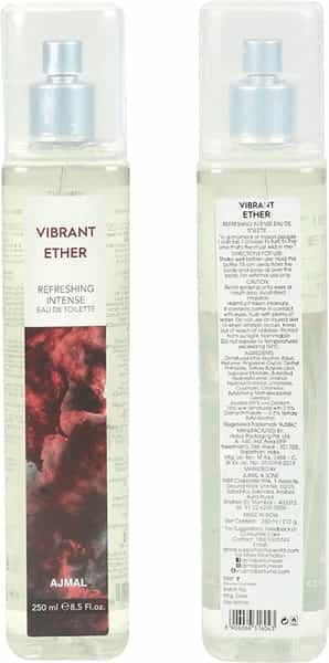 Ajmal Vibrant Ether Edt Combo Pack Of 2 Each 250Ml (Total 500Ml) For Men & Women + 4 Parfum Testers