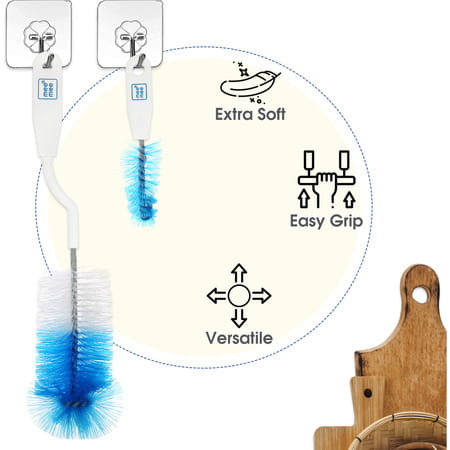 Meemee Bottle And Nipple Cleaning Brush (Blue) (Blue)