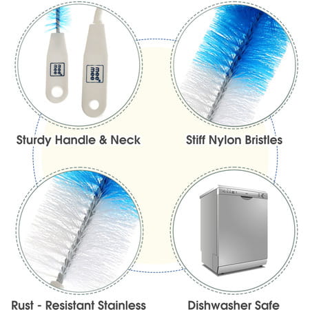 Meemee Bottle And Nipple Cleaning Brush (Blue) (Blue)