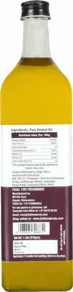 Jivika Naturals Cold Pressed Peanut Oil 1Ltr Bottle