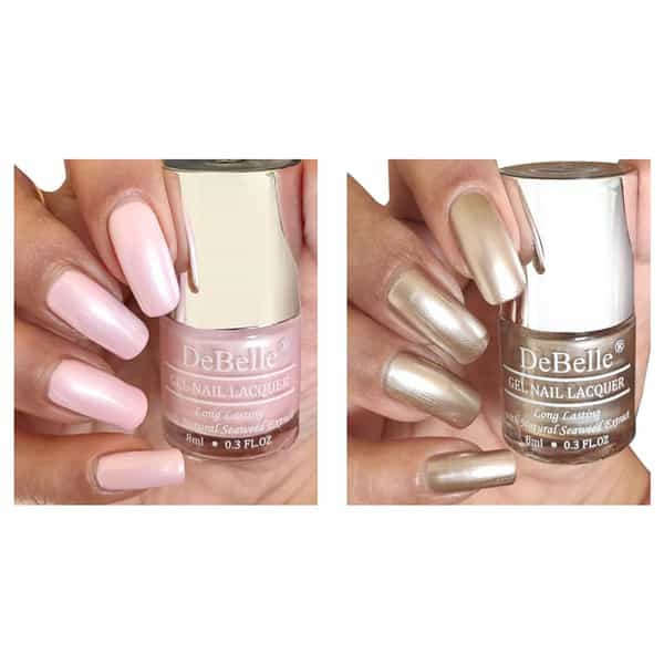 Debelle Gel Nail Polish Gift Set Of 2 Marshmallow Crush Chrome -16 Ml (8Ml Each)