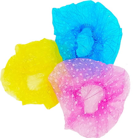 Sanfe Selfly Shower Cap 3 Piece Long Lasting Elastic Band Reusable One Size Fits All