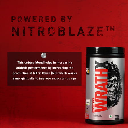 Muscleblaze Pre Workout Wrathx With Creapure ? | Nitroblaze & Bioperine (Fruit Fury | 510 G)
