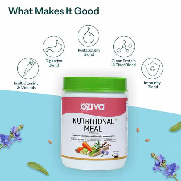 Oziva Nutritional Meal For Women Chocolate (1Kg) | Calorie Control Weight Loss