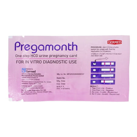 Pregamonth Pregnancy Card 1 No'S