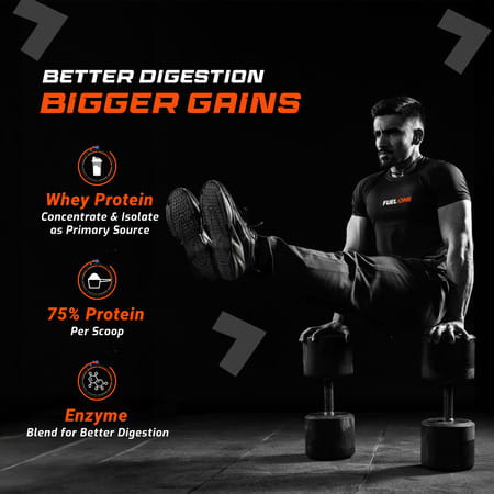 Fuel One Whey Max (Triple Chocolate | 1kg / 2.2lbs) | 27g Protein | Whey Protein Concentrate