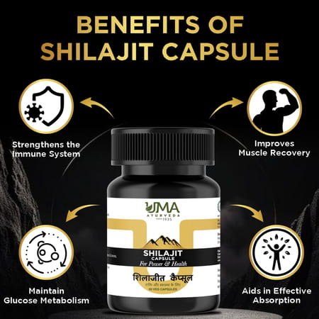 Uma Ayurveda Shilajit Capsule Ayurvedic Capsules 60 Caps