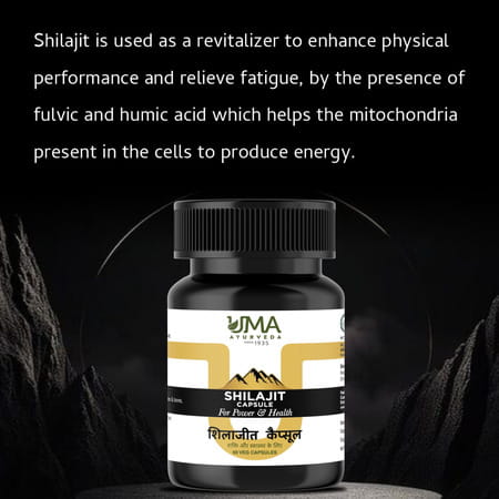 Uma Ayurveda Shilajit Capsule Ayurvedic Capsules 60 Caps