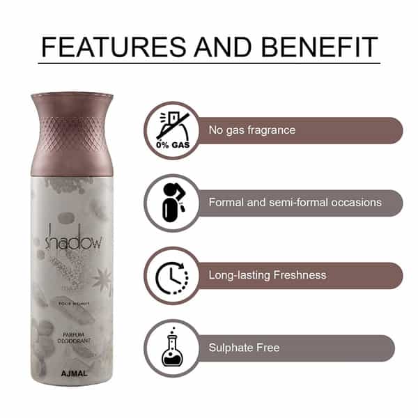 Ajmal 2 Shadow Him For Men And 2 Magnetize For Men & Women Deodorants Each 200Ml Combo Pack Of 4