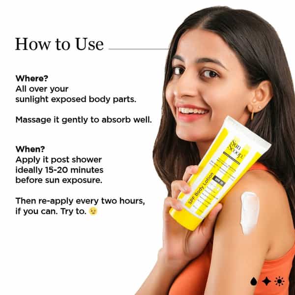 Sunscoop Spf Body Lotion | Spf 15 | Enriched With Zinc Oxide + Niacinamide + Vitamin E - 180Gm