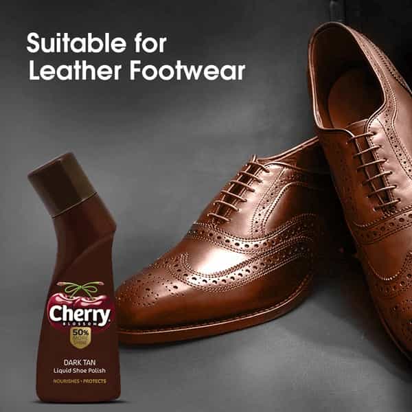 Cherry Blossom Liquid Wax Polish (Dark Tan) - 75Ml
