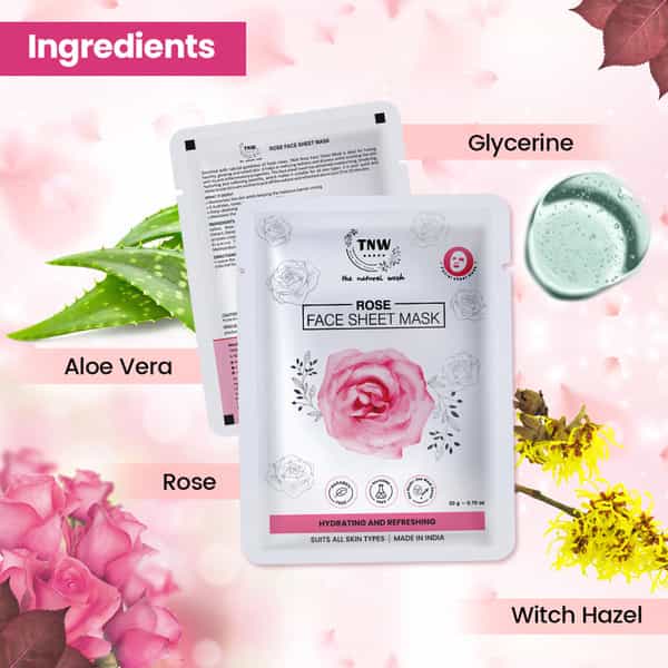 Tnw The Natural Wash Rose Face Sheet Mask